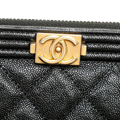 Chanel Medium Quilted Caviar Boy O Case Clutch