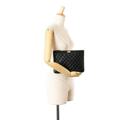 Chanel Medium Quilted Caviar Boy O Case Clutch