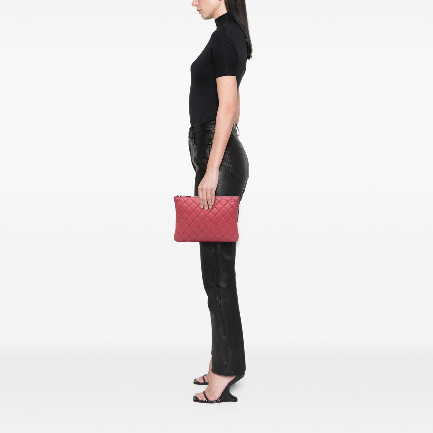 Chanel Medium Quilted Caviar O Case Clutch