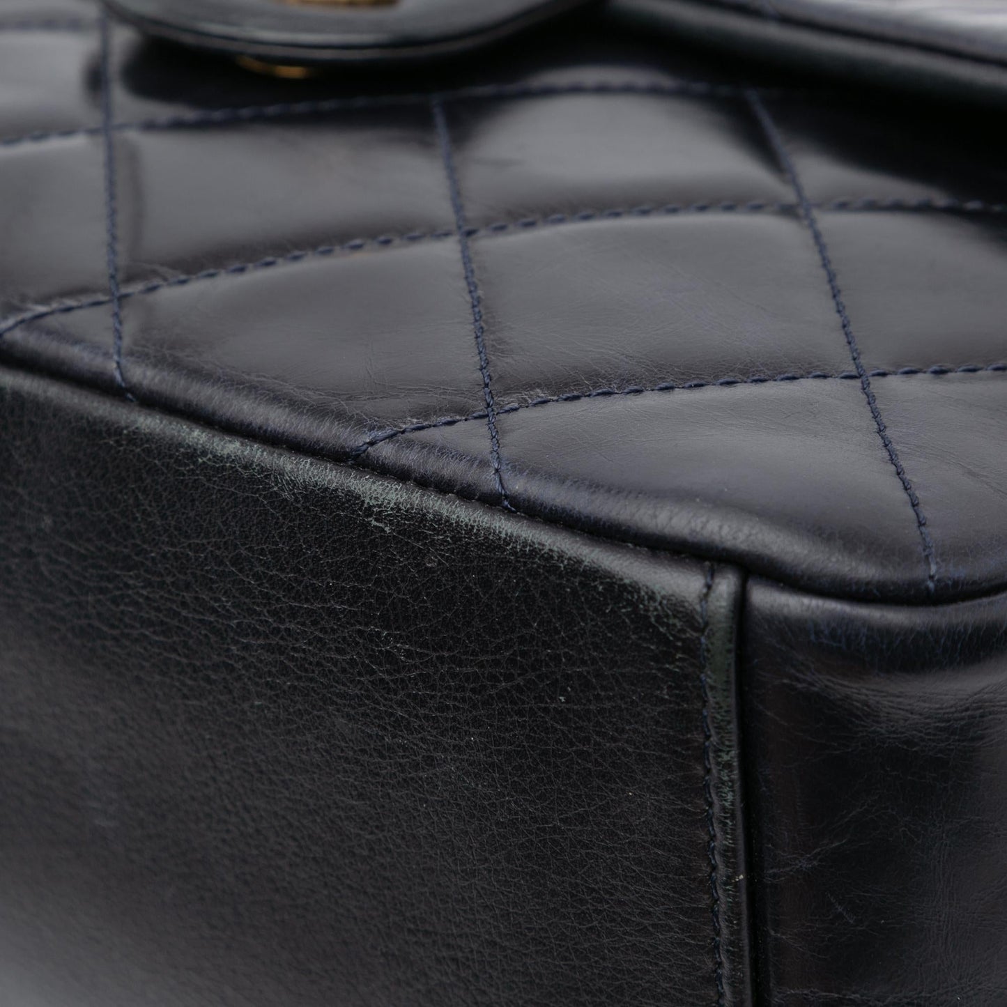 Chanel Medium Quilted Glazed Calfskin Gold Bar Top Handle Flap