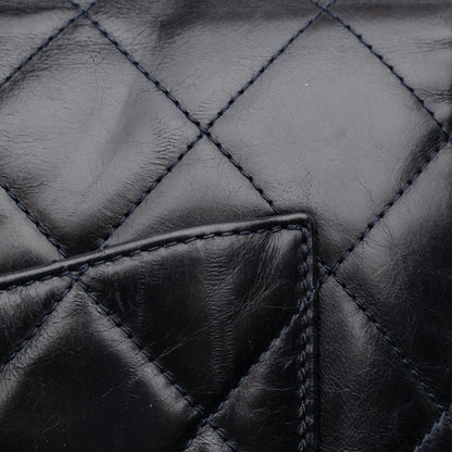 Chanel Medium Quilted Glazed Calfskin Gold Bar Top Handle Flap