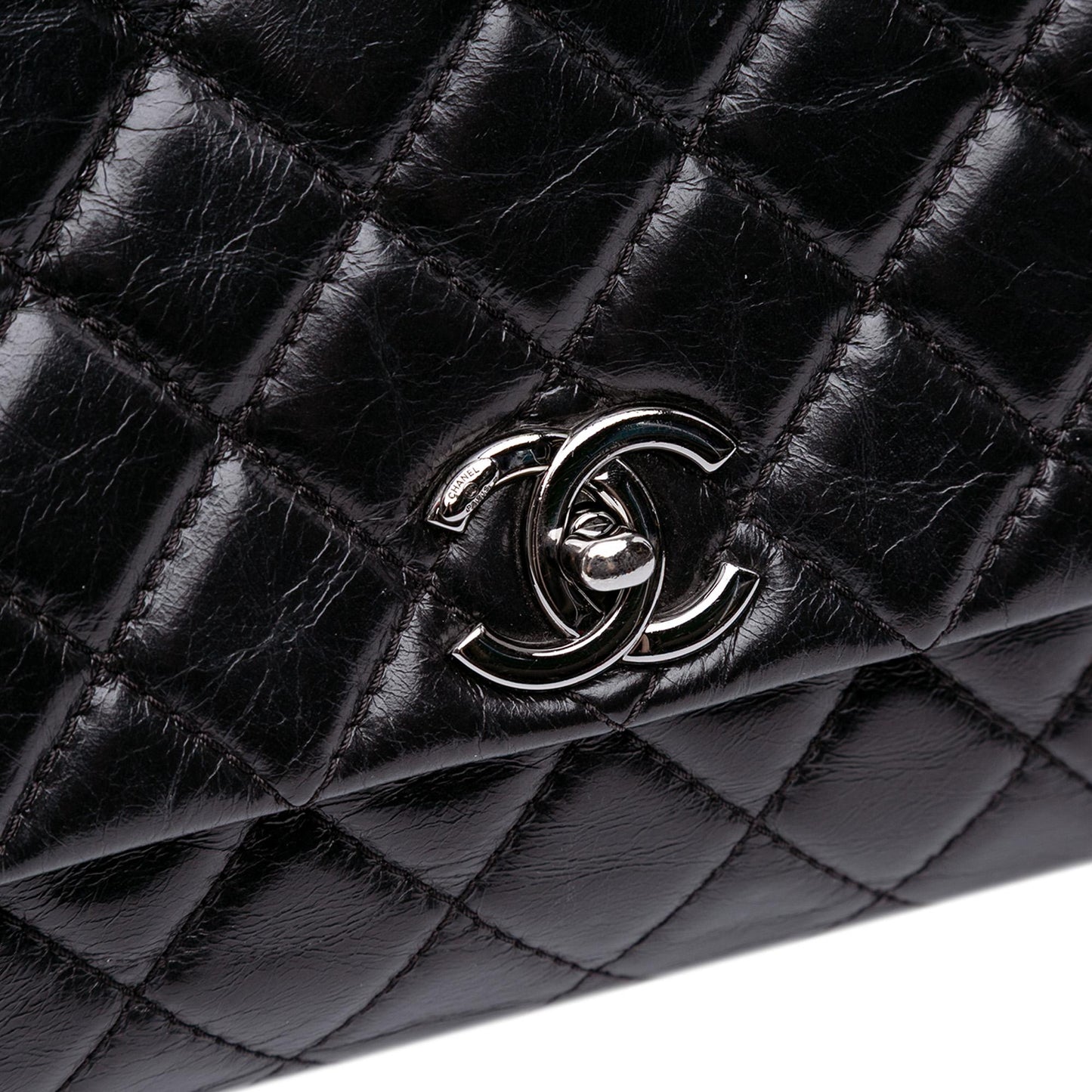 Chanel Medium Quilted Glazed Calfskin Lady Pearly Flap