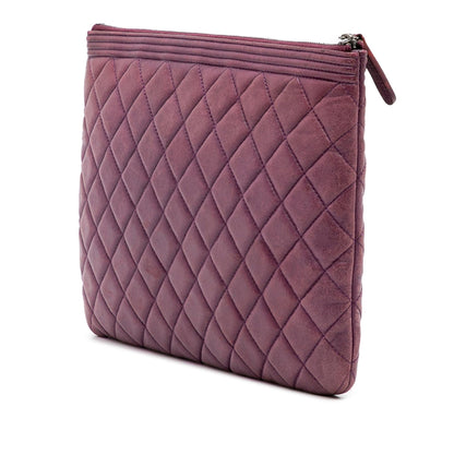 Chanel Medium Quilted Lambskin Boy O Case Clutch