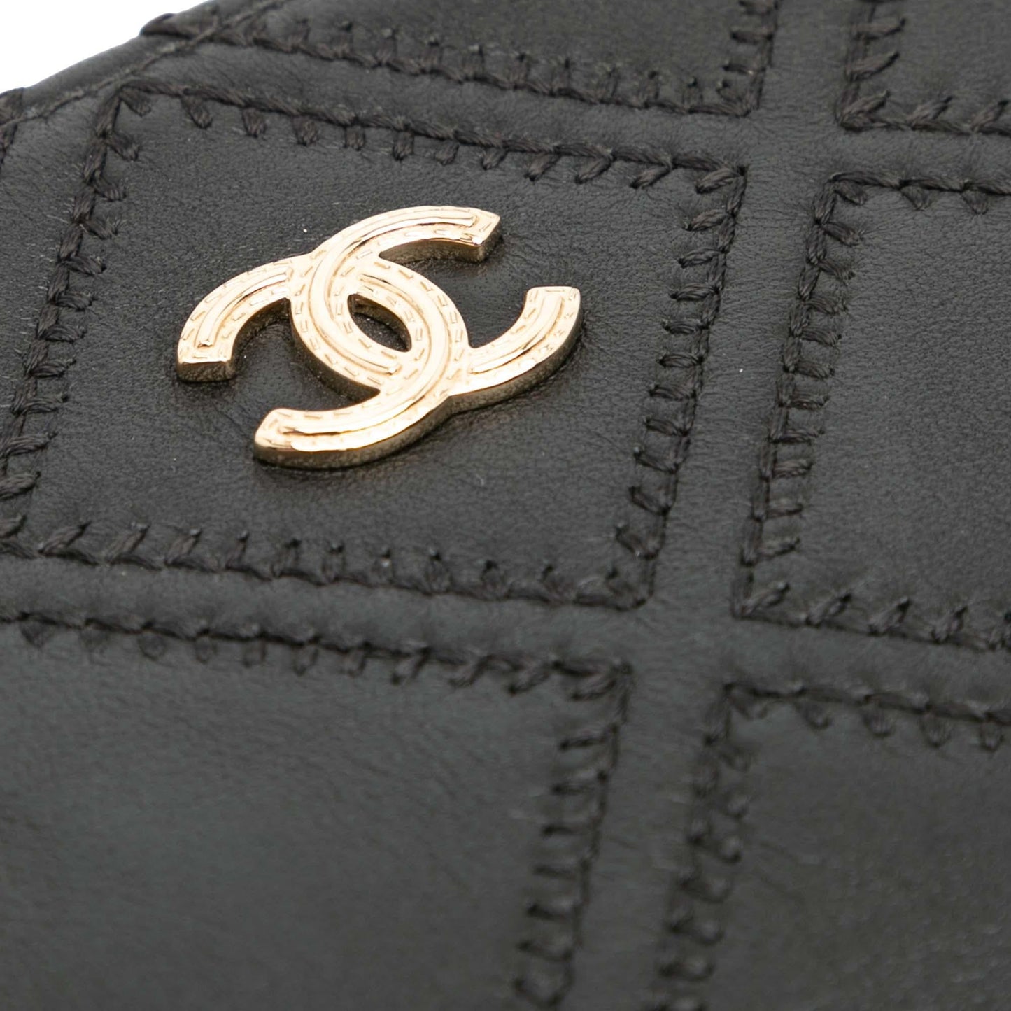 Chanel Medium Quilted Lambskin Double Stitch Tassel O Case Clutch