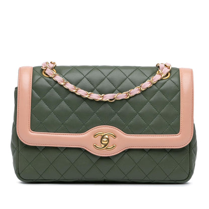 Chanel Medium Quilted Lambskin Two-Tone Day Flap (SHG-iv4oiK)