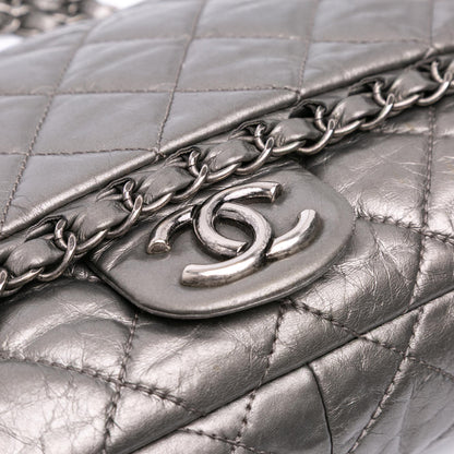 Chanel Medium Quilted Metallic Aged Calfskin Chain Me Flap