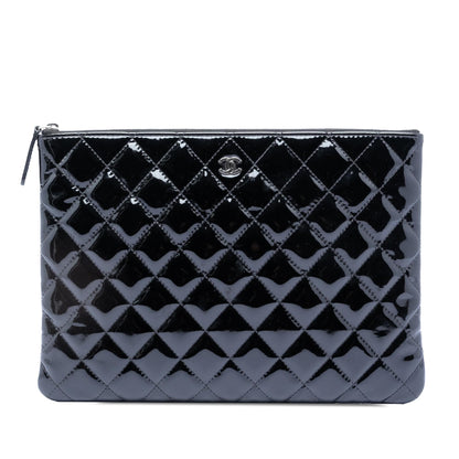 Chanel Medium Quilted Patent O Case Clutch