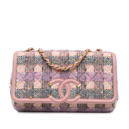 Chanel Medium Tweed CC Filigree Flap (SHG-etcTz4)