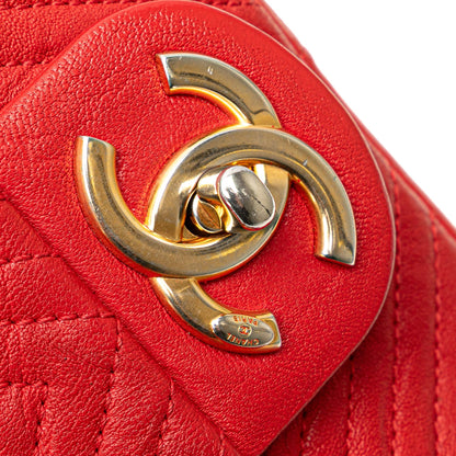 Chanel Medium Wrinkled Calfskin Quilted Chevron Medallion Charm Surpique Flap
