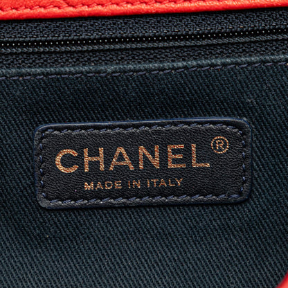 Chanel Medium Wrinkled Calfskin Quilted Chevron Medallion Charm Surpique Flap