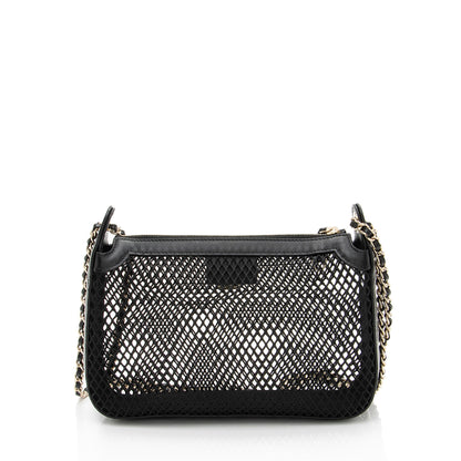 Chanel Mesh Lambskin Clutch with Chain