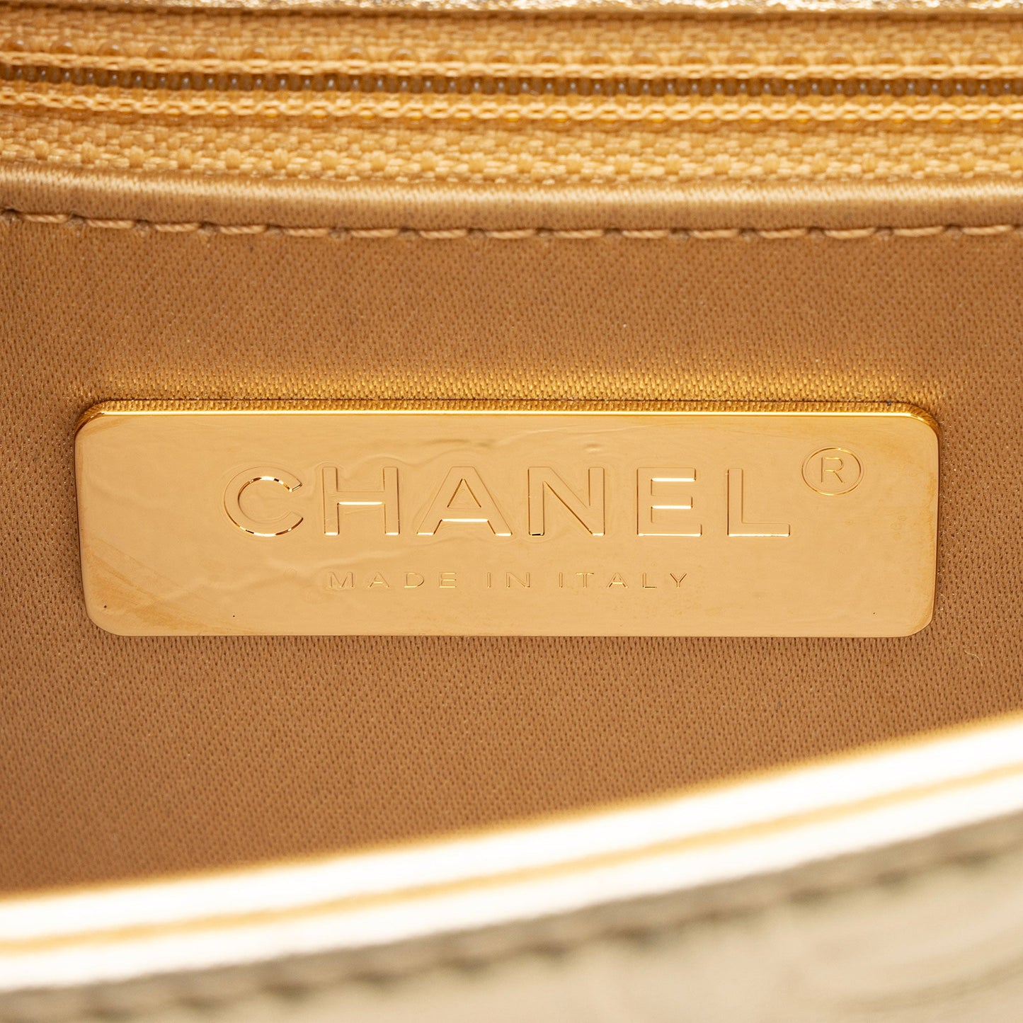 Chanel Metallic Calfskin Embossed Cocallover Flap Shoulder Bag