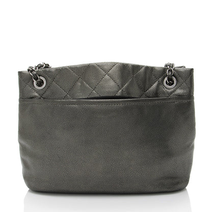 Chanel Metallic Caviar Leather Timeless CC Soft Tote