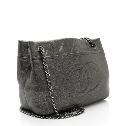 Chanel Metallic Caviar Leather Timeless CC Soft Tote