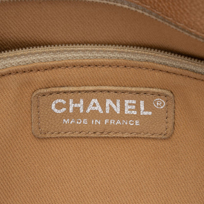 Chanel Metallic Caviar Leather Chain Large Shopping Tote