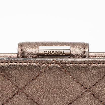 Chanel Metallic Lambskin Ligne Cambon French Purse Wallet (SHF-7hjblw)