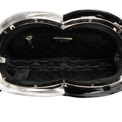 Chanel Metallic Lambskin Patent Leather Double Circle Clutch