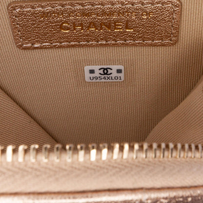 Chanel Metallic Lambskin Round Coin Purse and AirPods Case