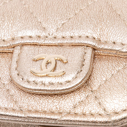 Chanel Metallic Lambskin Round Coin Purse and AirPods Case