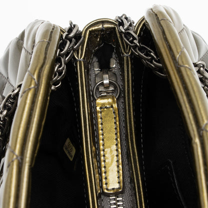 Chanel Metallic Patent Leather Just Mademoiselle Bowler Bag (SHF-9cE7hE)