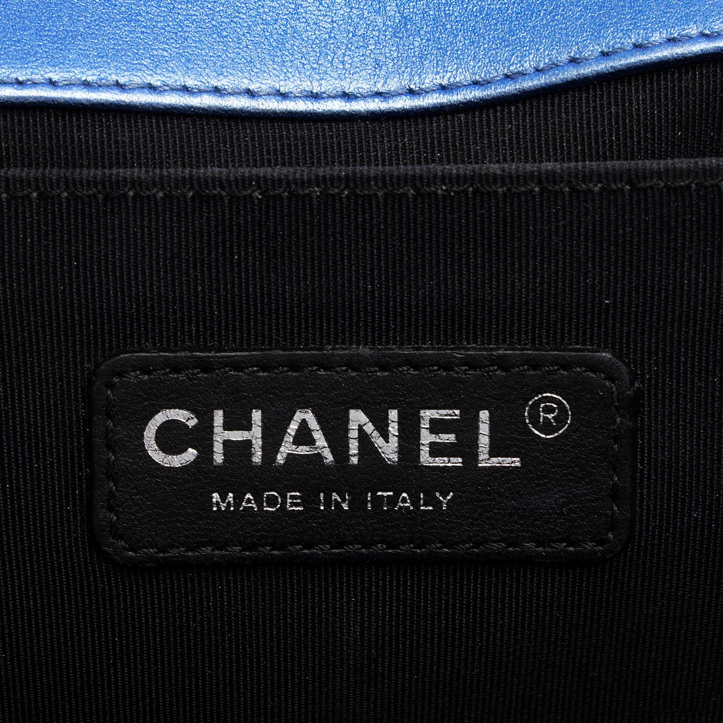 Chanel Metallic Patent Leather Old Medium Boy Bag