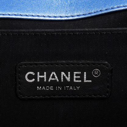 Chanel Metallic Patent Leather Old Medium Boy Bag