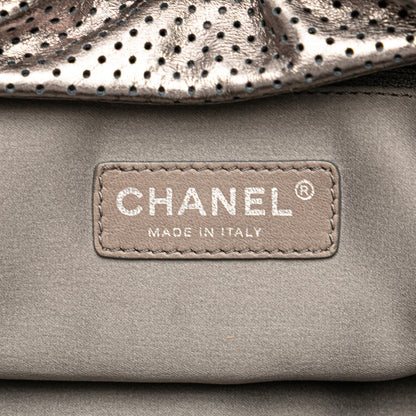 Chanel Metallic Perforated Calfskin Drill Accordion Flap