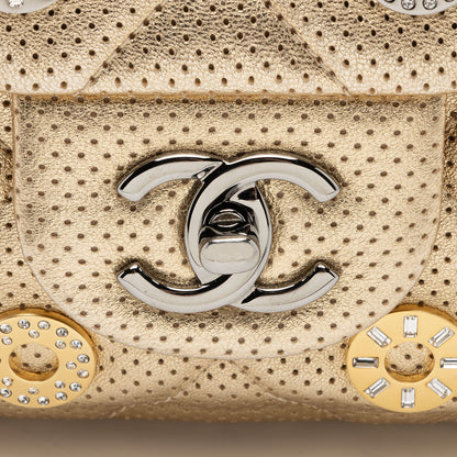 Chanel Metallic Perforated Lambskin CC Medals Medium Flap Bag (SHF-5oF95y)
