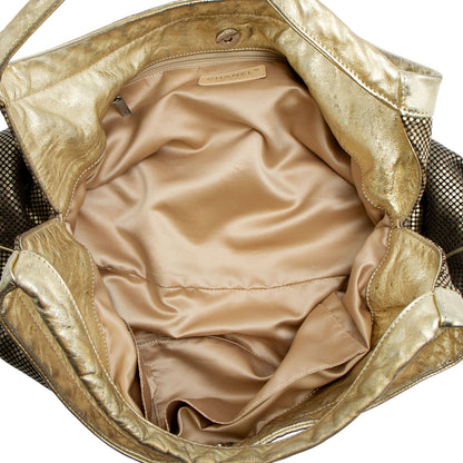 Chanel Metallic Perforated Leather Hollywood Hobo