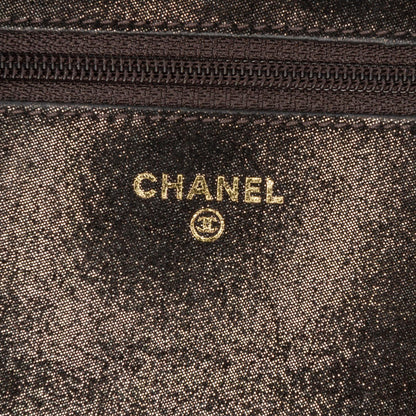 Chanel Metiers d’Art Quilted Iridescent Lambskin Tartan Button Wallet On Chain