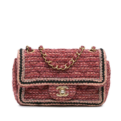 Chanel Mini Braided Classic Tweed Single Flap Bag