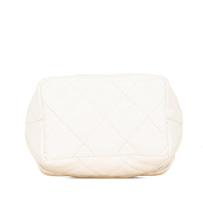 Chanel Mini Caviar Chain Zip Around Vanity Case