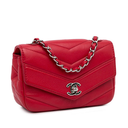 Chanel Mini Caviar Chevron Data Center Envelope Flap Bag (SHG-xIRjR6)