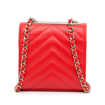 Chanel Mini Chevron Lambskin Trendy CC Chain Wallet (SHG-vfIIgX)