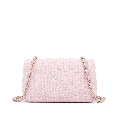 Chanel Mini Classic Rectangular Tweed Flap (SHG-lbDBOI)