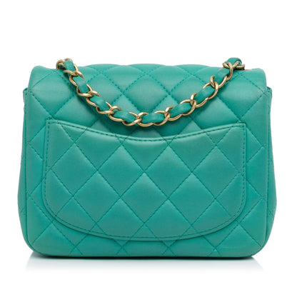 Chanel Mini Classic Square Lambskin Single Flap Bag (SHG-oxXAOp)