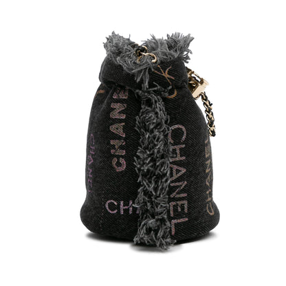 Chanel Mini Denim Mood Bucket with Chain