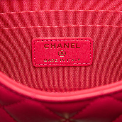 Chanel Mini Lambskin Trendy CC Clutch With Chain