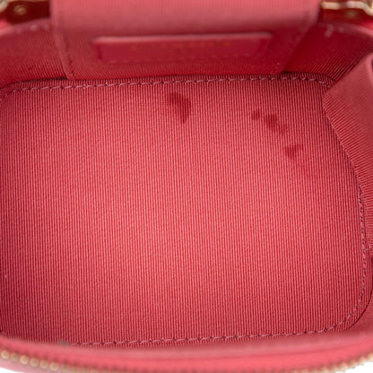 Chanel Mini Quilted Lambskin Top Handle Vanity Case With Chain
