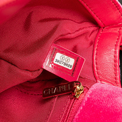 Chanel Mini Quilted Velvet Pearl Crush Single Flap