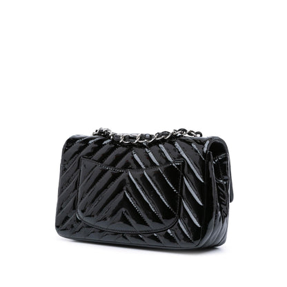 Chanel Mini Rectangular Classic Chevron Patent Single Flap