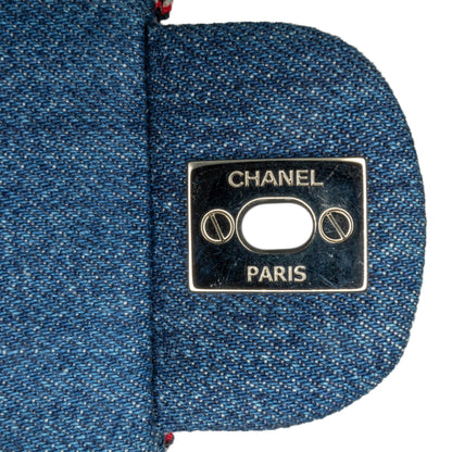 Chanel Mini Rectangular Classic Denim Tweed Framed Single Flap