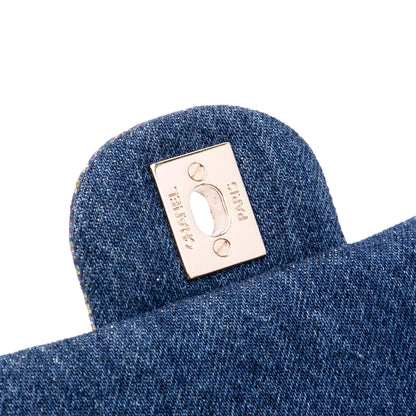 Chanel Mini Rectangular Multicolor Classic Denim Single Flap