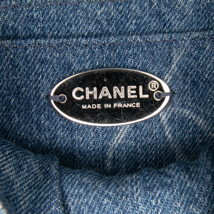 Chanel Mini Square CC Quilted Denim Single Flap