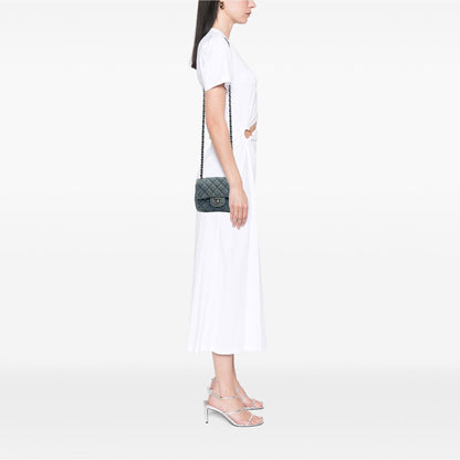Chanel Mini Square CC Quilted Denim Single Flap