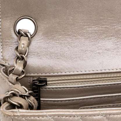 Chanel Mini Square Classic Chevron Iridescent Lambskin Single Flap