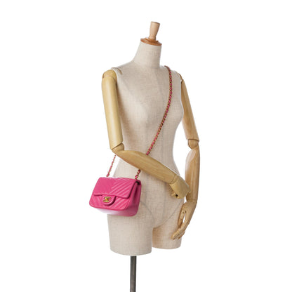Chanel Mini Square Classic Chevron Lambskin Flap