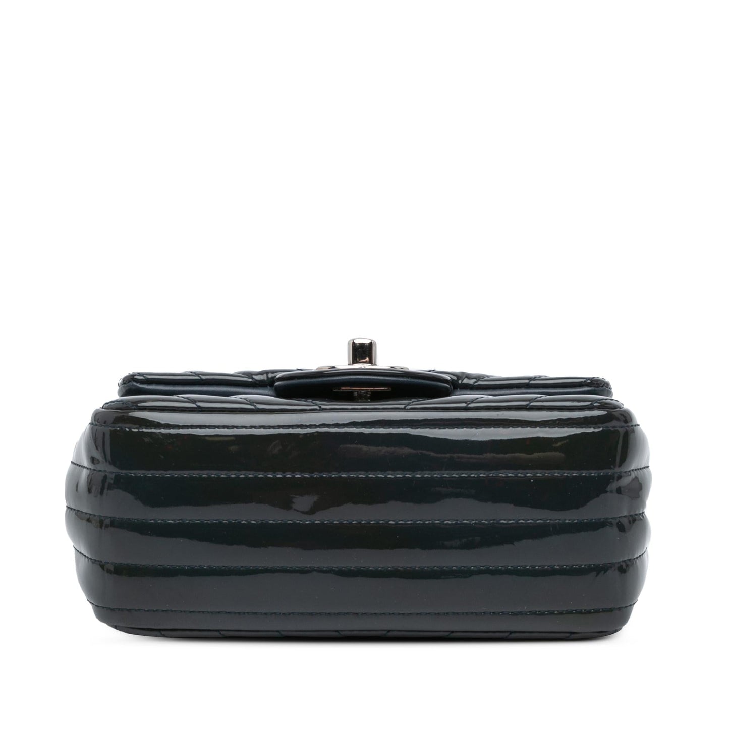 Chanel Mini Square Classic Chevron Patent Flap