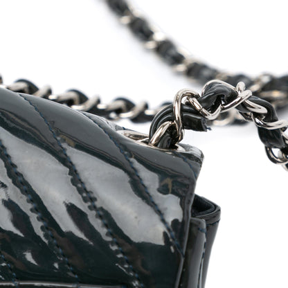Chanel Mini Square Classic Chevron Patent Flap