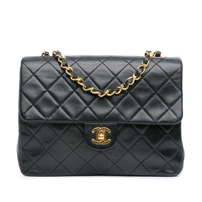Chanel Mini Square Classic Lambskin Leather Single Flap Bag (SHG-hqpiJu)